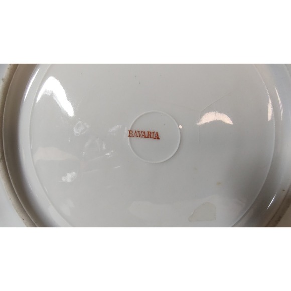 Vintage Bavaria Plate Grapes and Leaves Gold Lace Trim 8.25 in Cabinet Plate SEE - Picture 8 of 10